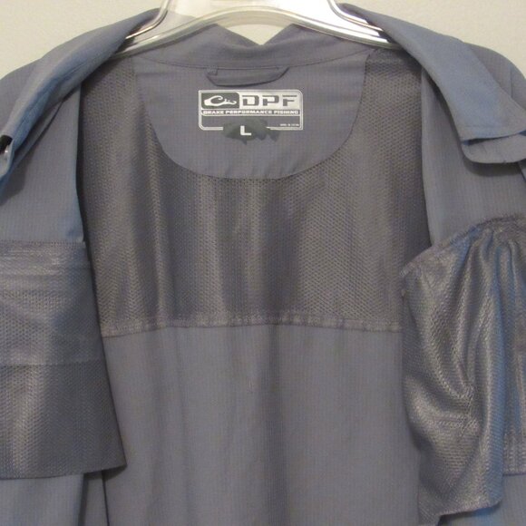 Drake Performance Fishing Shirt Men Large Breatable Vented Lightweight Gray - Picture 2 of 10